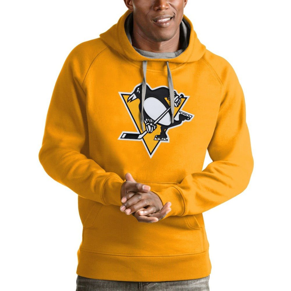 Pittsburgh Penguins Antigua Logo Victory Pullover Hoodie On Sale