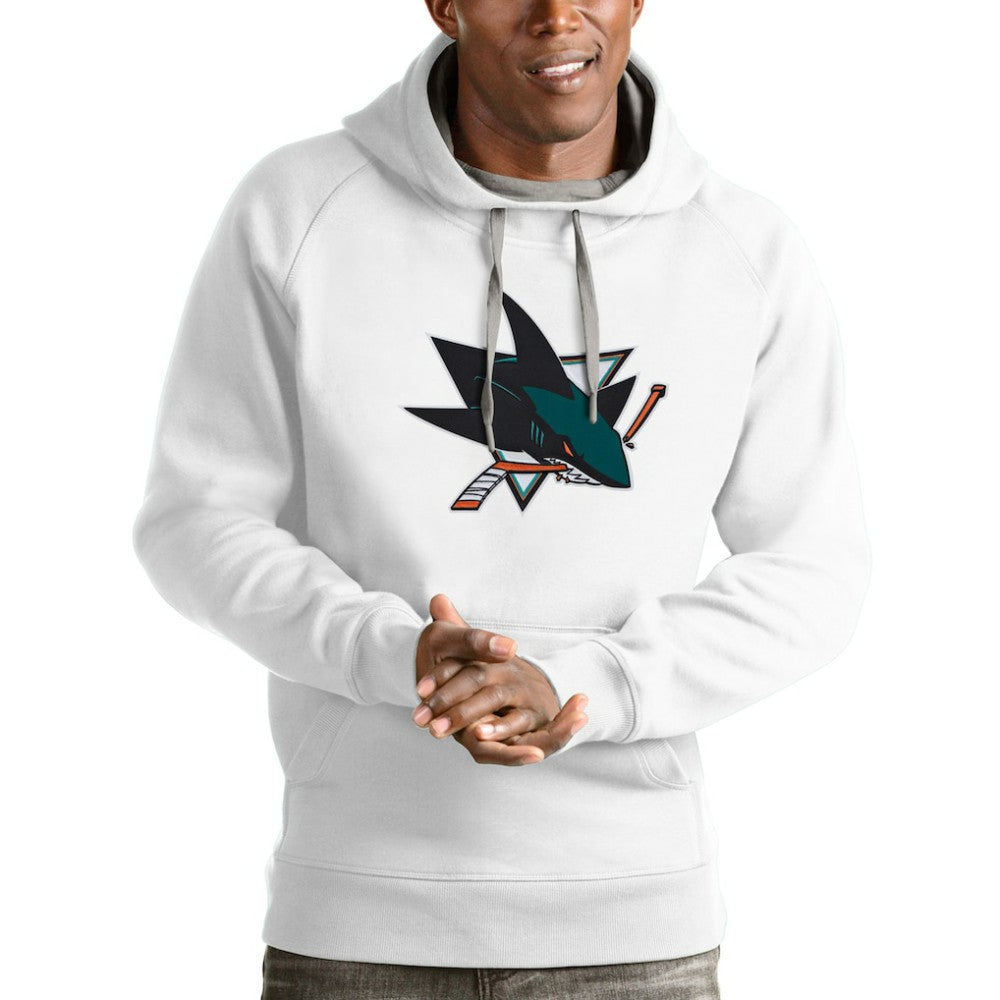 San Jose Sharks Antigua Logo Victory Pullover Hoodie Sale