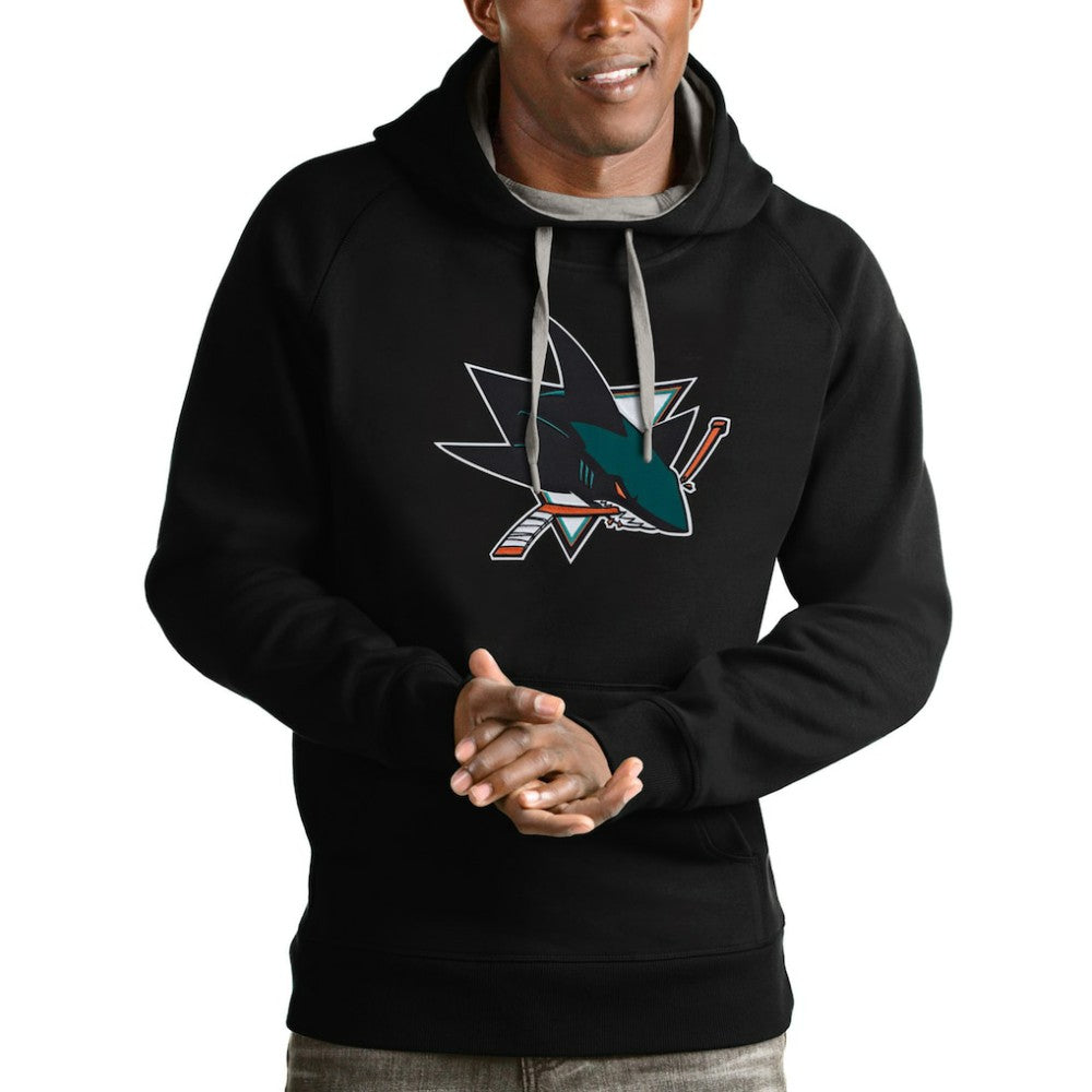San Jose Sharks Antigua Logo Victory Pullover Hoodie Discount