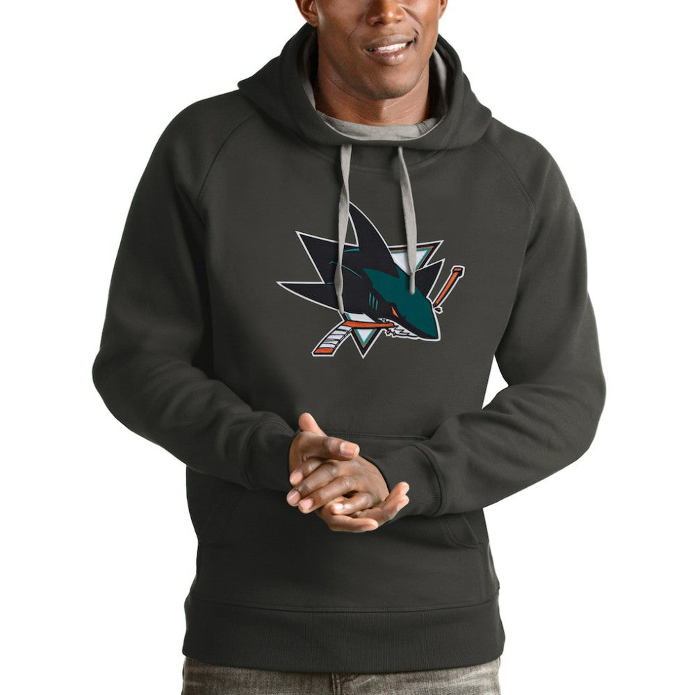 San Jose Sharks Antigua Logo Victory Pullover Hoodie On Sale