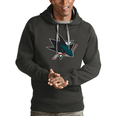 San Jose Sharks Antigua Logo Victory Pullover Hoodie On Sale
