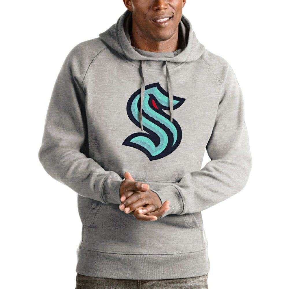 Seattle Kraken Antigua Logo Victory Pullover Hoodie On Sale