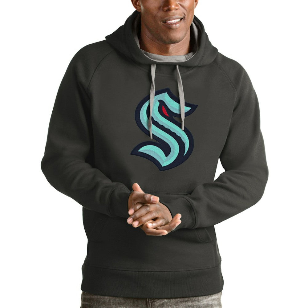 Seattle Kraken Antigua Logo Victory Pullover Hoodie On Sale