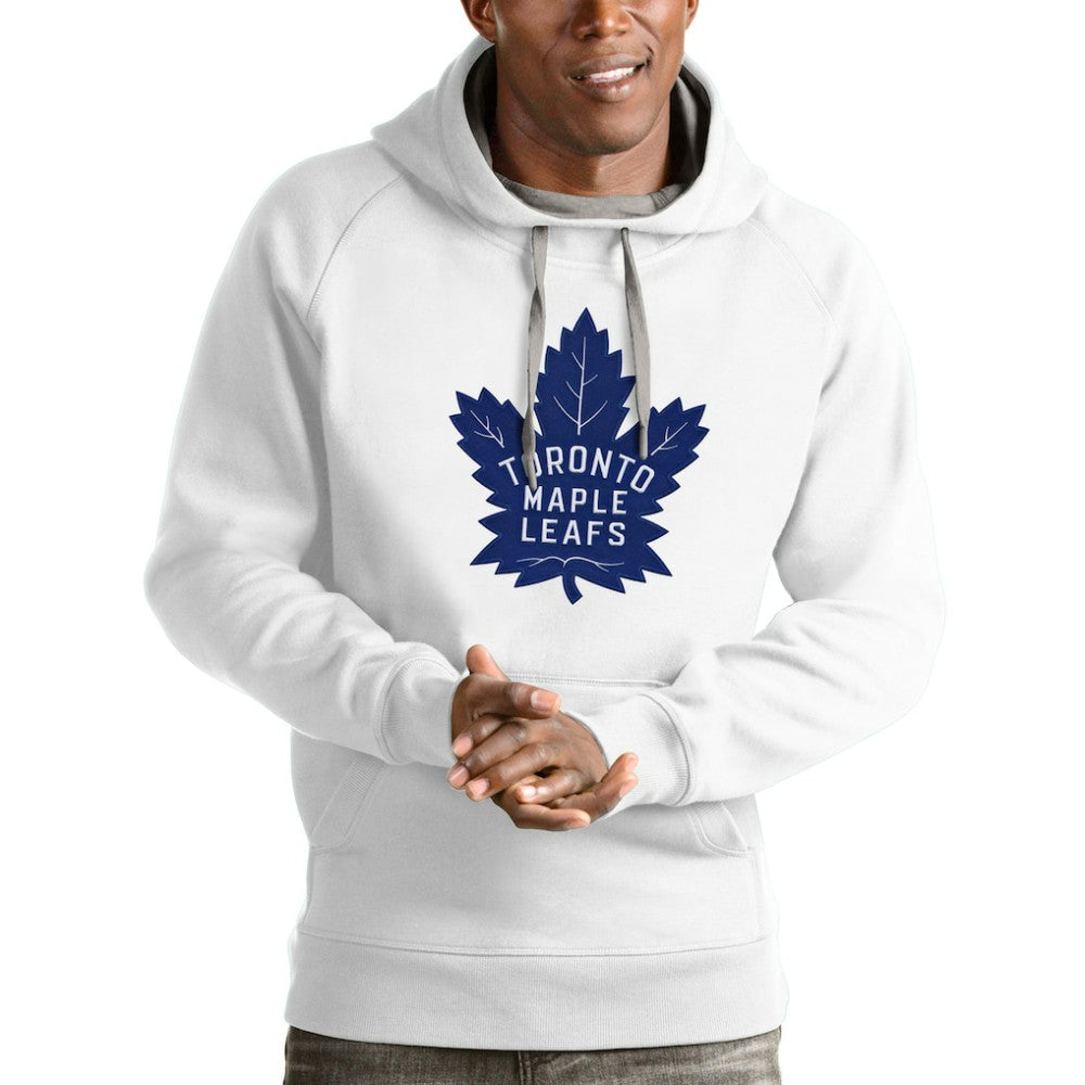 Toronto Maple Leafs Antigua Logo Victory Pullover Hoodie On Sale