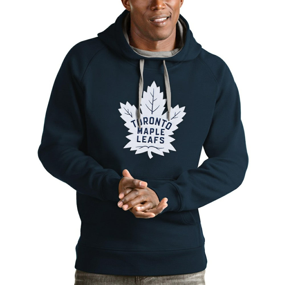 Toronto Maple Leafs Antigua Logo Victory Pullover Hoodie On Sale