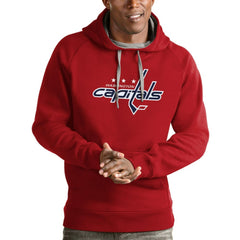 Washington Capitals Antigua Logo Victory Pullover Hoodie Online