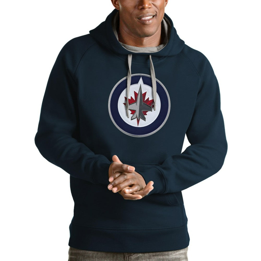 Winnipeg Jets Antigua Logo Victory Pullover Hoodie For Sale