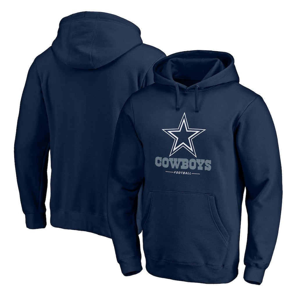 Dallas Cowboys  Logo Team Lockup Fitted Pullover Hoodie
