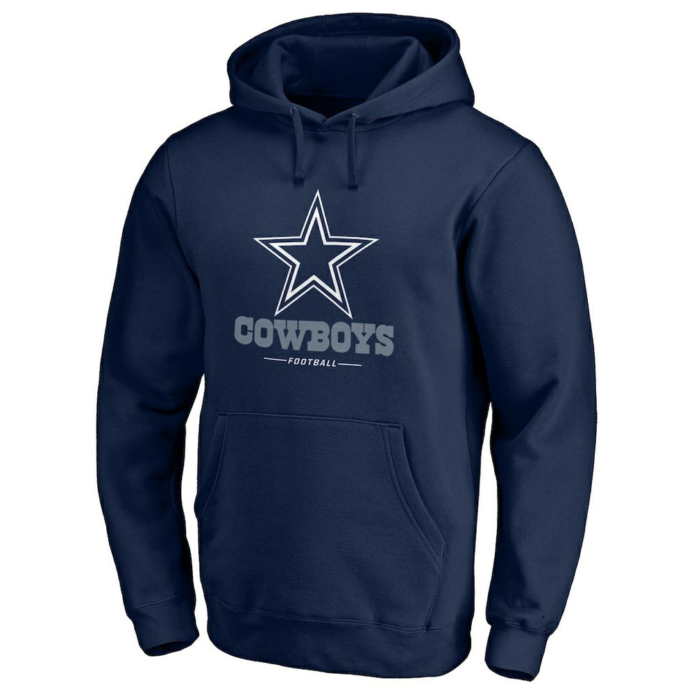 Dallas Cowboys  Logo Team Lockup Fitted Pullover Hoodie