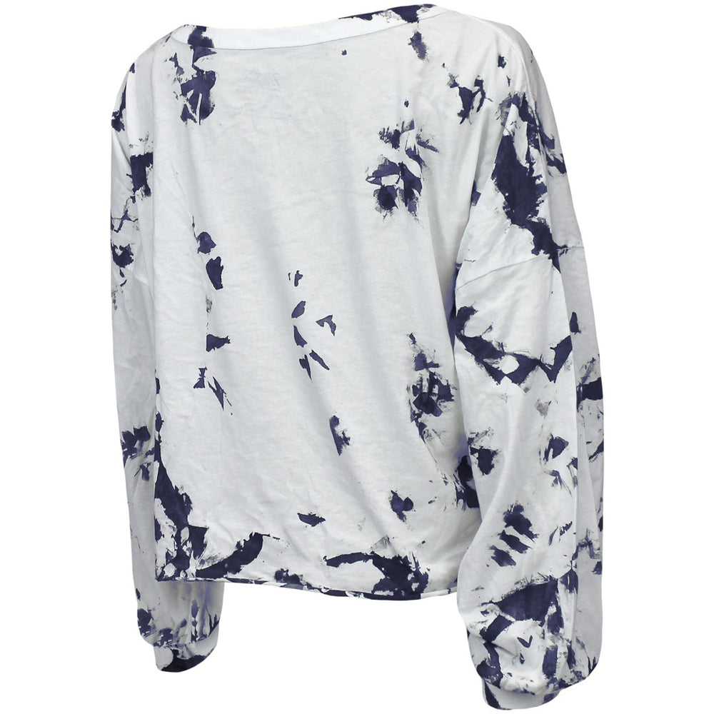 Tennessee Titans  Majestic Threads Women's Off-Shoulder Tie-Dye V-Neck Long Sleeve T-Shirt