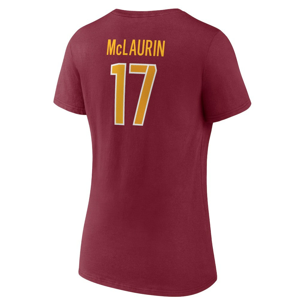 Washington Commanders Fanatics Terry McLaurin  Women's Player Icon Name & Number V-Neck T-Shirt
