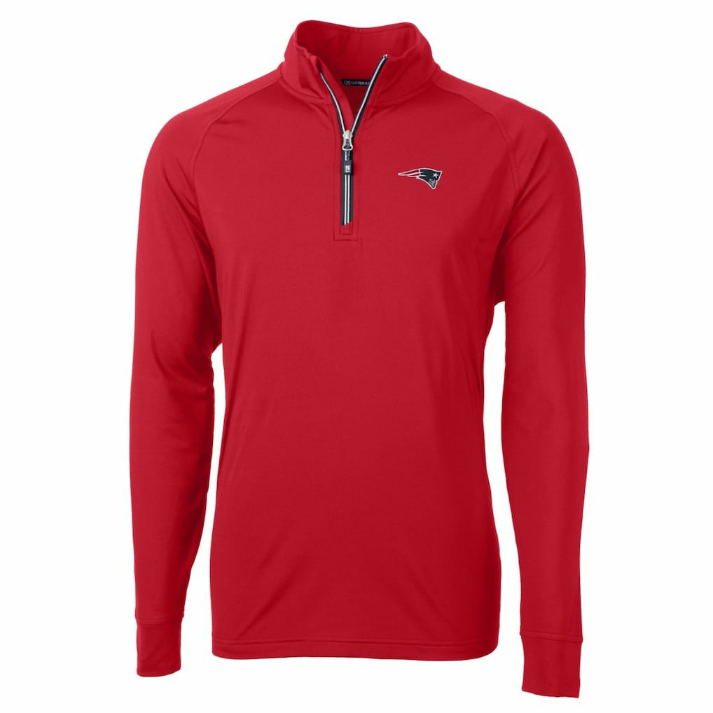 New England Patriots  Cutter & Buck Adapt Eco Knit Quarter-Zip Pullover Top