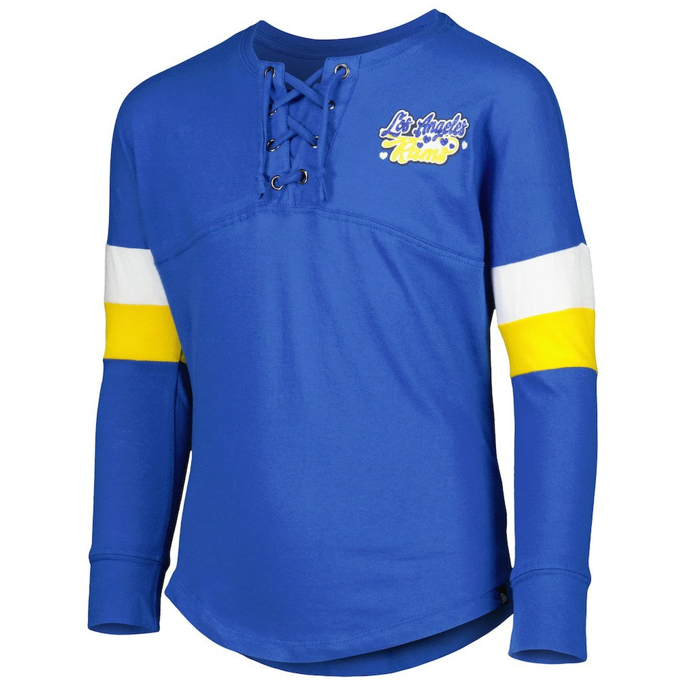 Los Angeles Rams New Era Girls Youth Lace-Up Long Sleeve T-Shirt