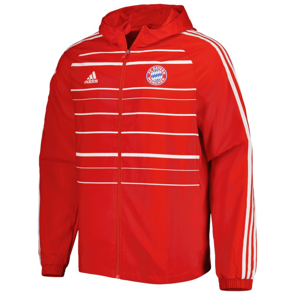 Bayern Munich DNA Raglan Full-Zip Hoodie Windbreaker Jacket Red - Adidas
