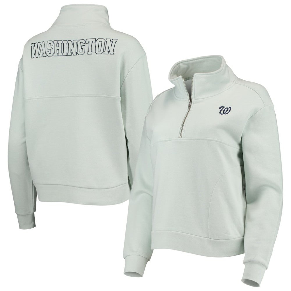 Washington Nationals The Wild Collective Women's Two-Hit Quarter-Zip Pullover Top | MLB Discount