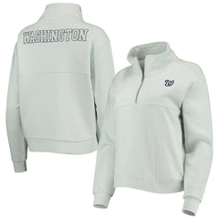 Washington Nationals The Wild Collective Women's Two-Hit Quarter-Zip Pullover Top | MLB Discount