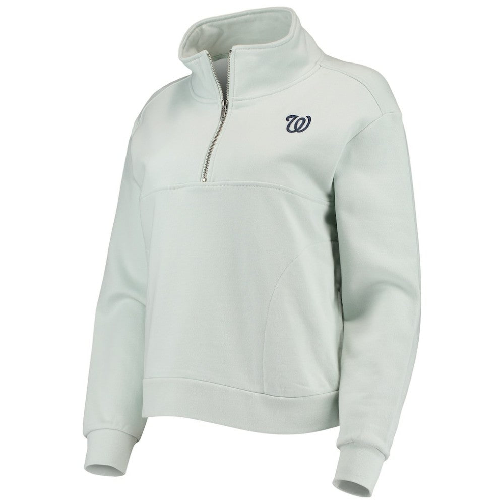 Washington Nationals The Wild Collective Women's Two-Hit Quarter-Zip Pullover Top | MLB Discount