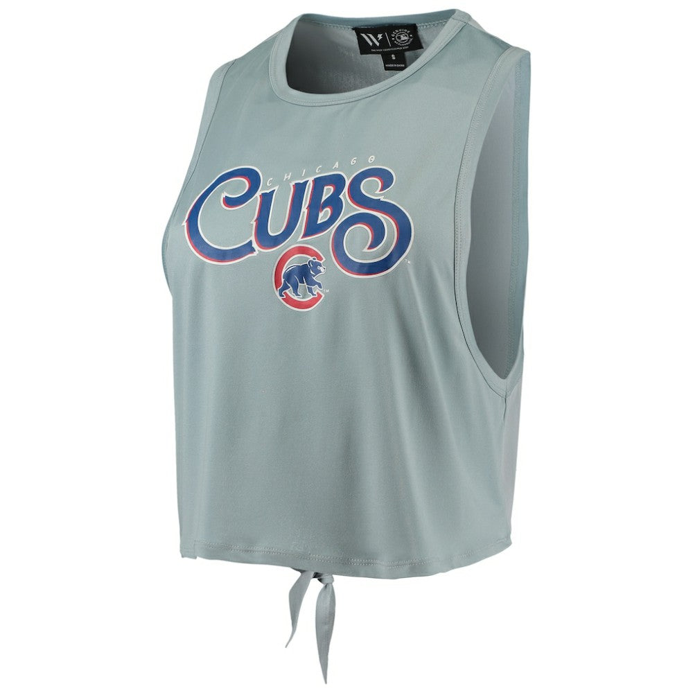 Chicago Cubs The Wild Collective Women's Open Back Twist-Tie Tank Top | MLB For sale