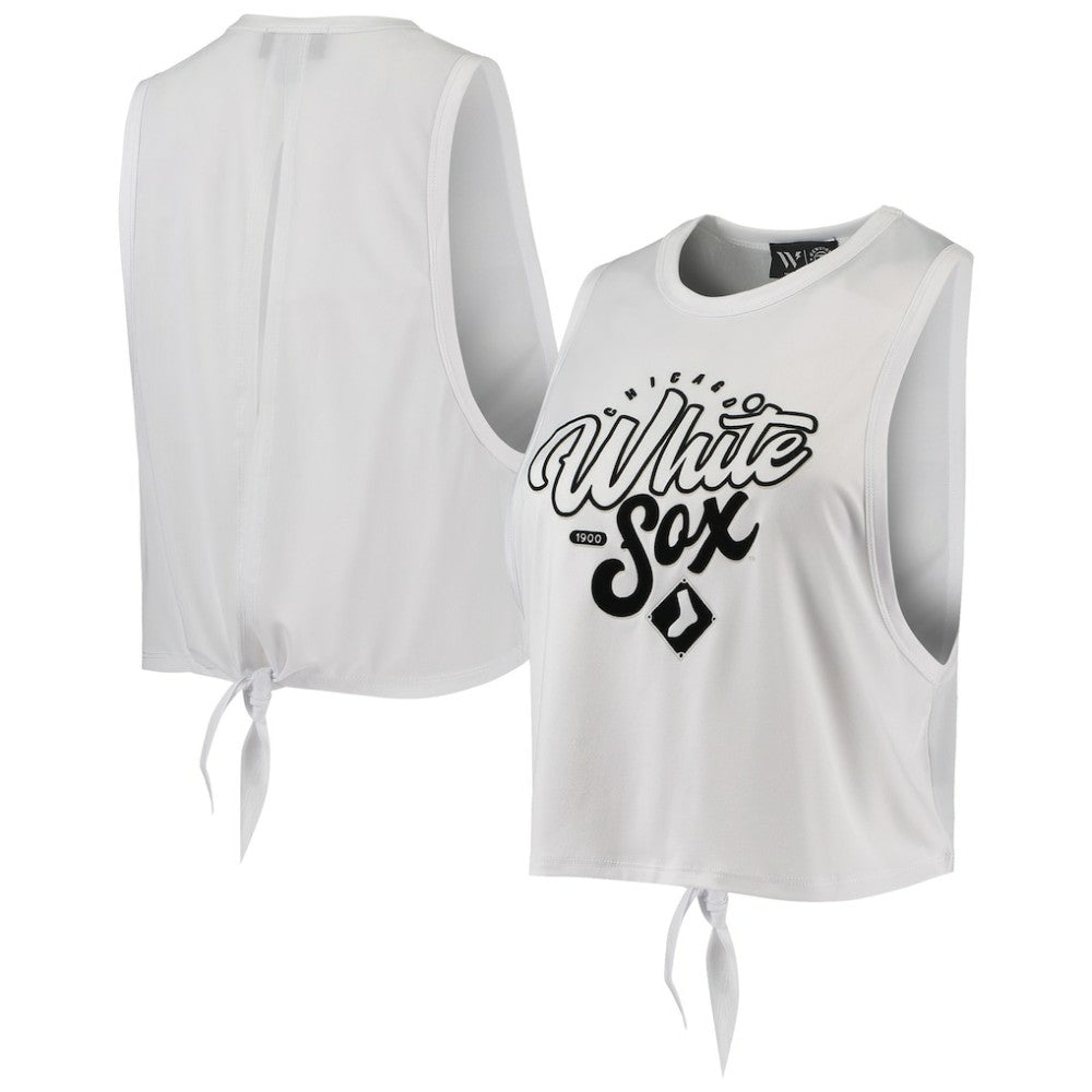 Chicago White Sox The Wild Collective Women's Open Back Twist-Tie Tank Top | MLB On Sale