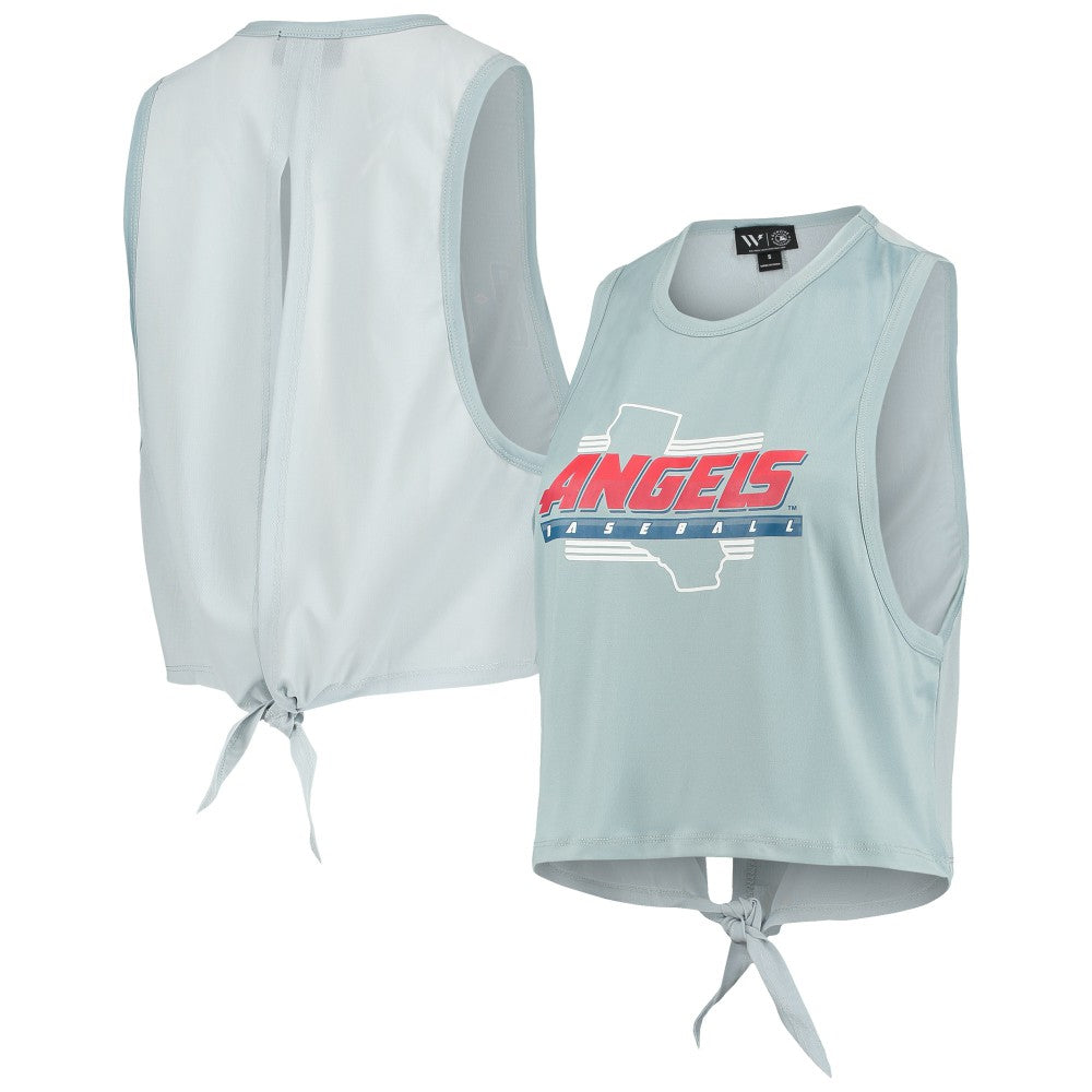 Los Angeles Angels The Wild Collective Women's Open Back Twist-Tie Tank Top | MLB On Sale