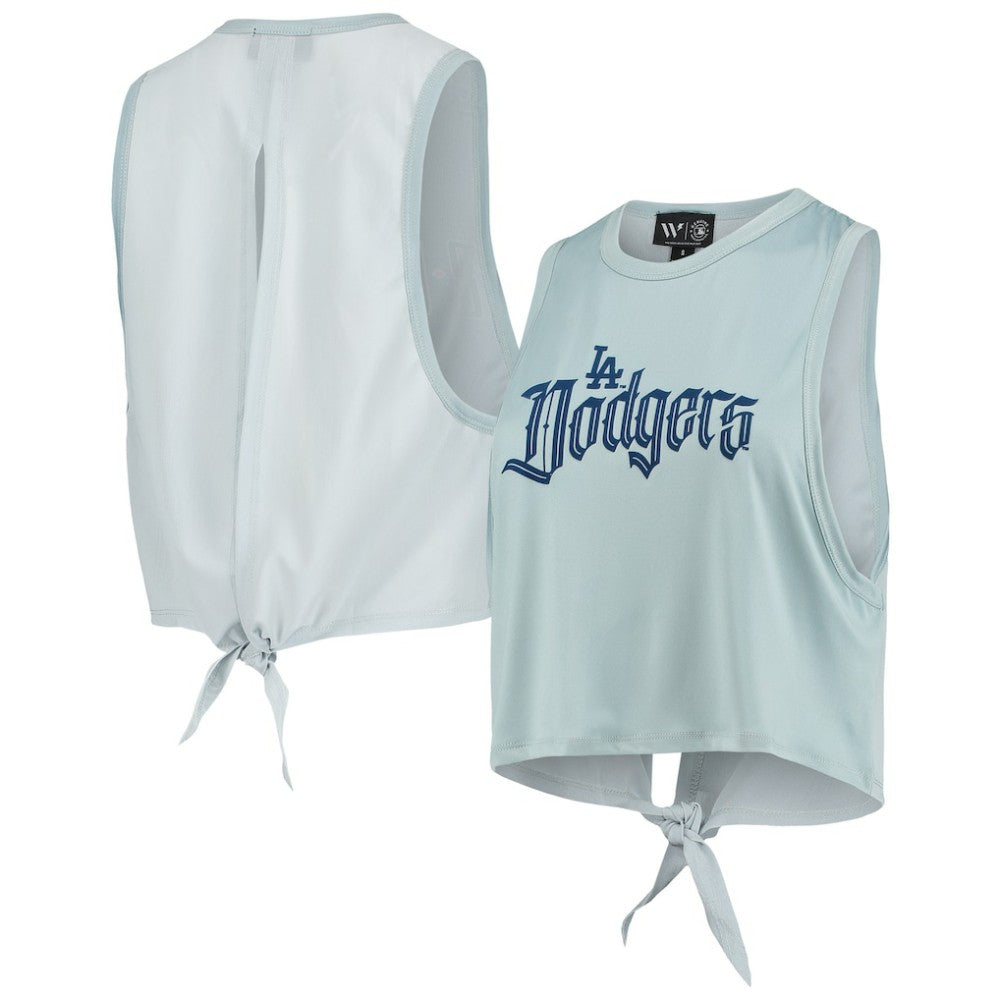 Los Angeles Dodgers The Wild Collective Women's Open Back Twist-Tie Tank Top | MLB Discount