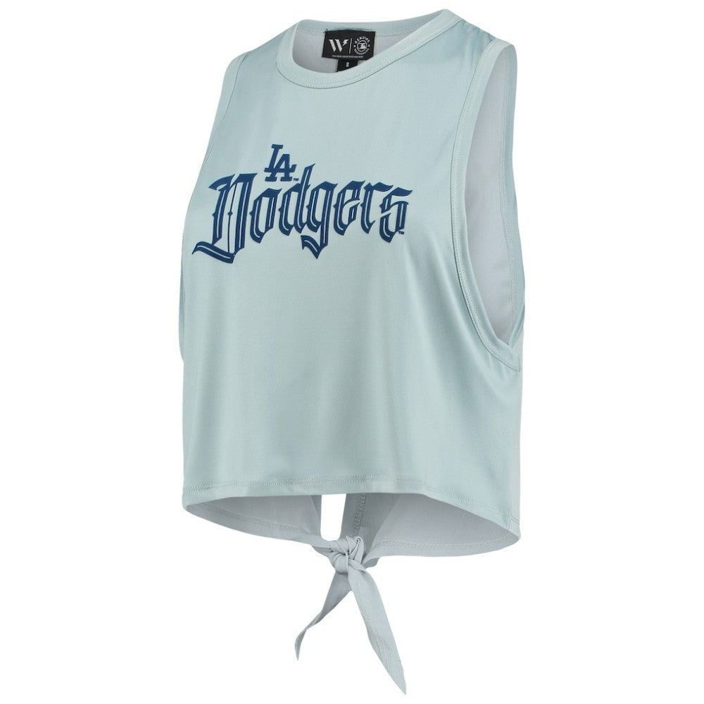 Los Angeles Dodgers The Wild Collective Women's Open Back Twist-Tie Tank Top | MLB Discount