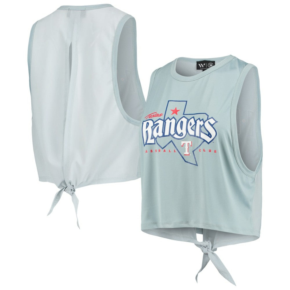 Texas Rangers The Wild Collective Women's Open Back Twist-Tie Tank Top | MLB Outlet