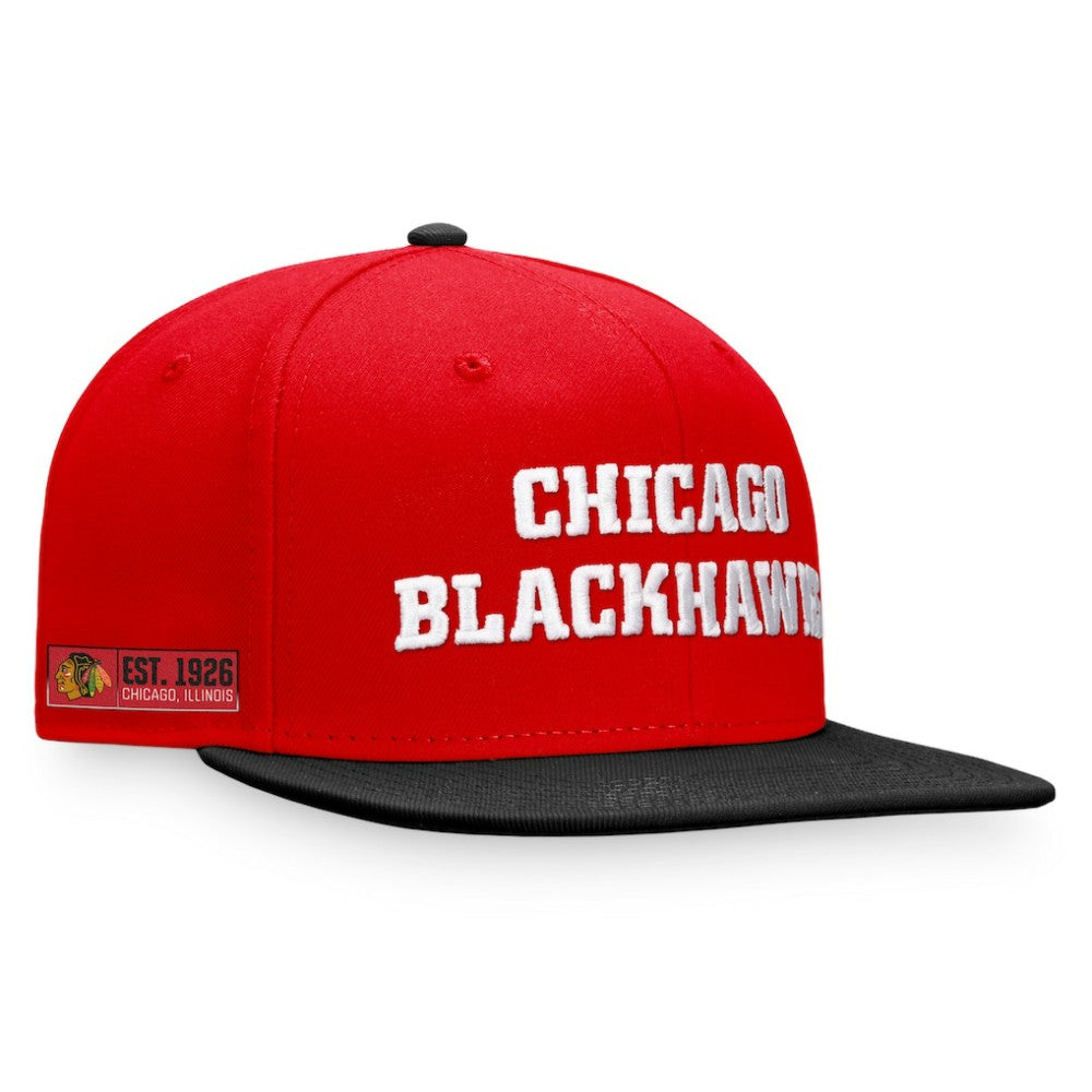 Chicago Blackhawks Fanatics Iconic Color Blocked Snapback Hat Discount