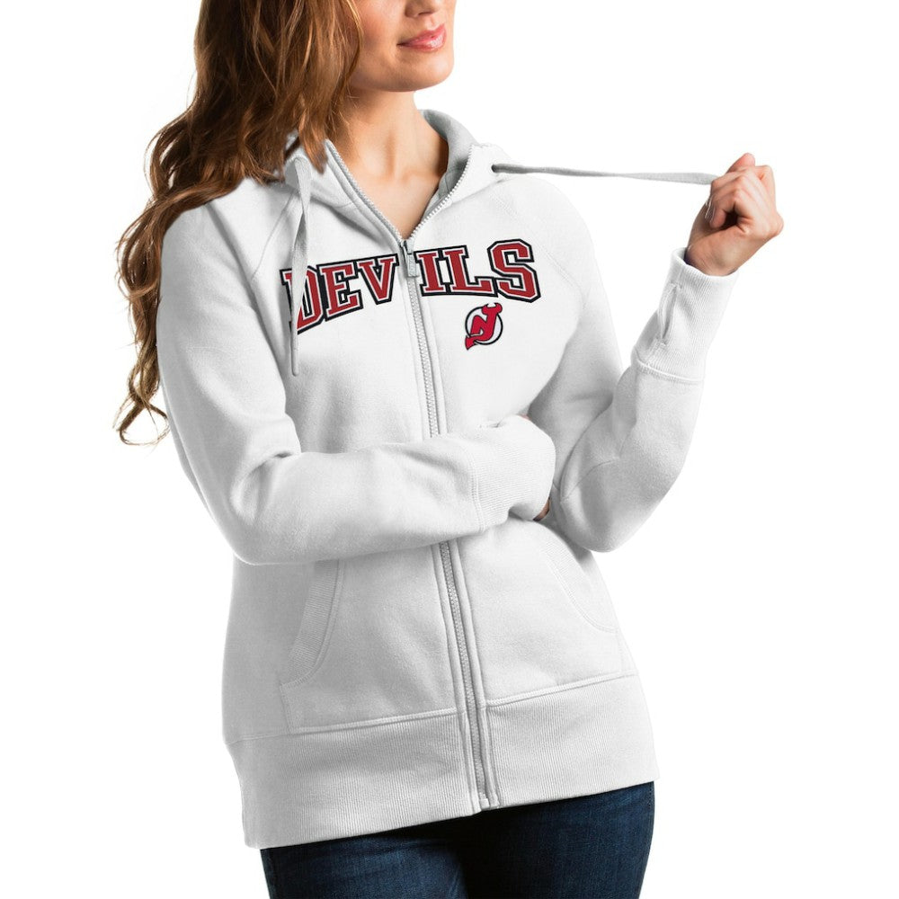 New Jersey Devils Antigua Women's Wordmark Victory Full-Zip Hoodie Sale