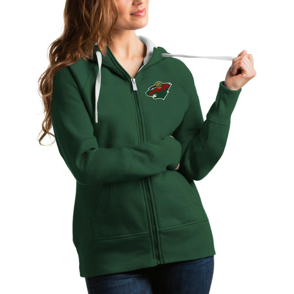 Minnesota Wild Antigua Women's Victory Full-Zip Hoodie On Sale
