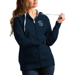 Seattle Kraken Antigua Women's Victory Full-Zip Hoodie For Sale