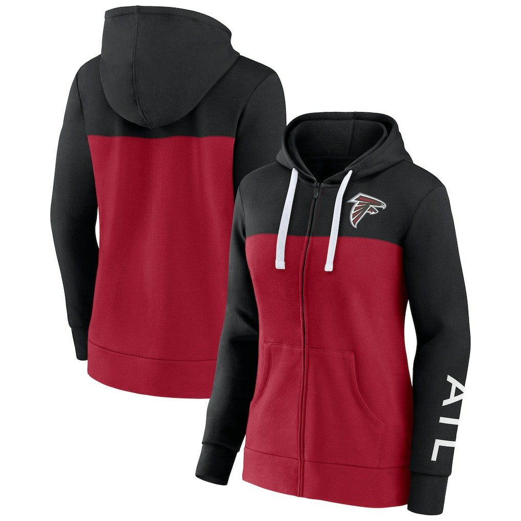 Atlanta Falcons Fanatics Women's Take The Field Color Block Full-Zip Hoodie