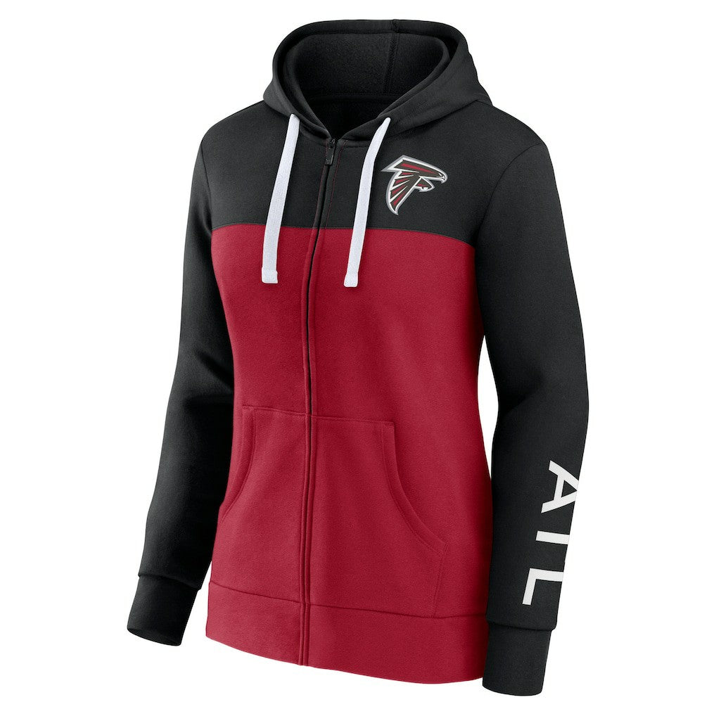 Atlanta Falcons Fanatics Women's Take The Field Color Block Full-Zip Hoodie