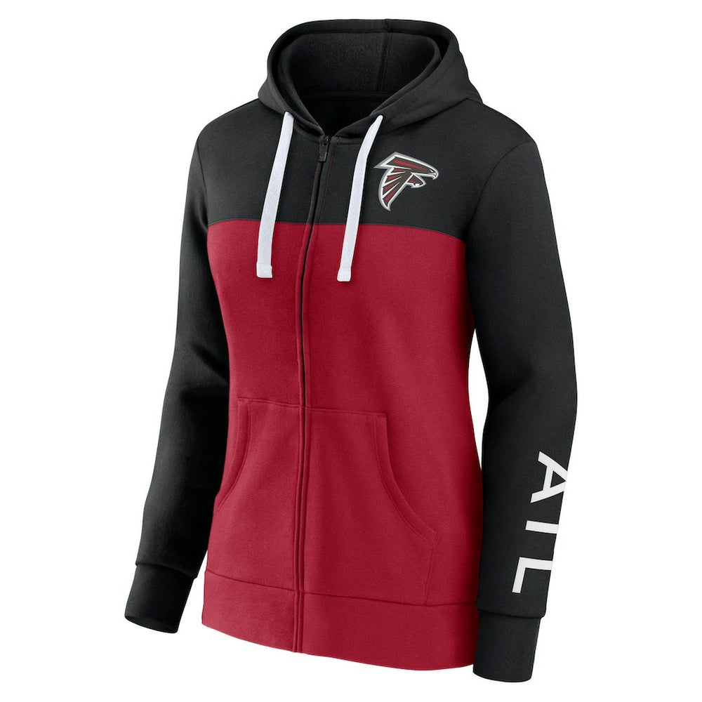 Atlanta Falcons Fanatics Women's Take The Field Color Block Full-Zip Hoodie