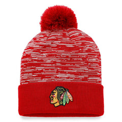 Chicago Blackhawks Fanatics Defender Cuffed Knit Hat with Pom Sale