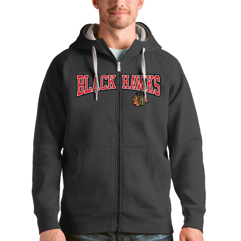 Chicago Blackhawks Antigua Wordmark Victory Full-Zip Hoodie Sale