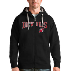 New Jersey Devils Antigua Wordmark Victory Full-Zip Hoodie For Sale