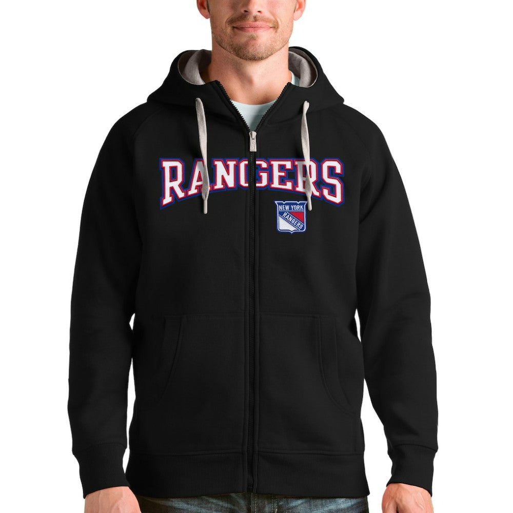 New York Rangers Antigua Wordmark Victory Full-Zip Hoodie For Sale