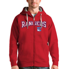 New York Rangers Antigua Wordmark Victory Full-Zip Hoodie For Sale