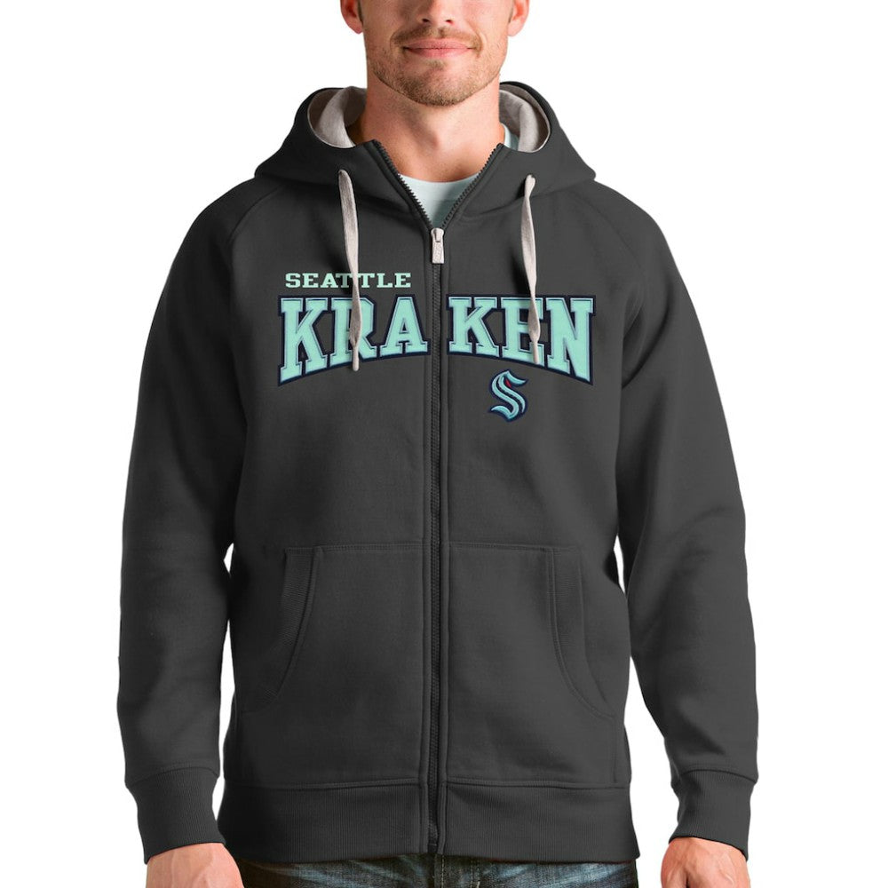 Seattle Kraken Antigua Wordmark Victory Full-Zip Hoodie Online