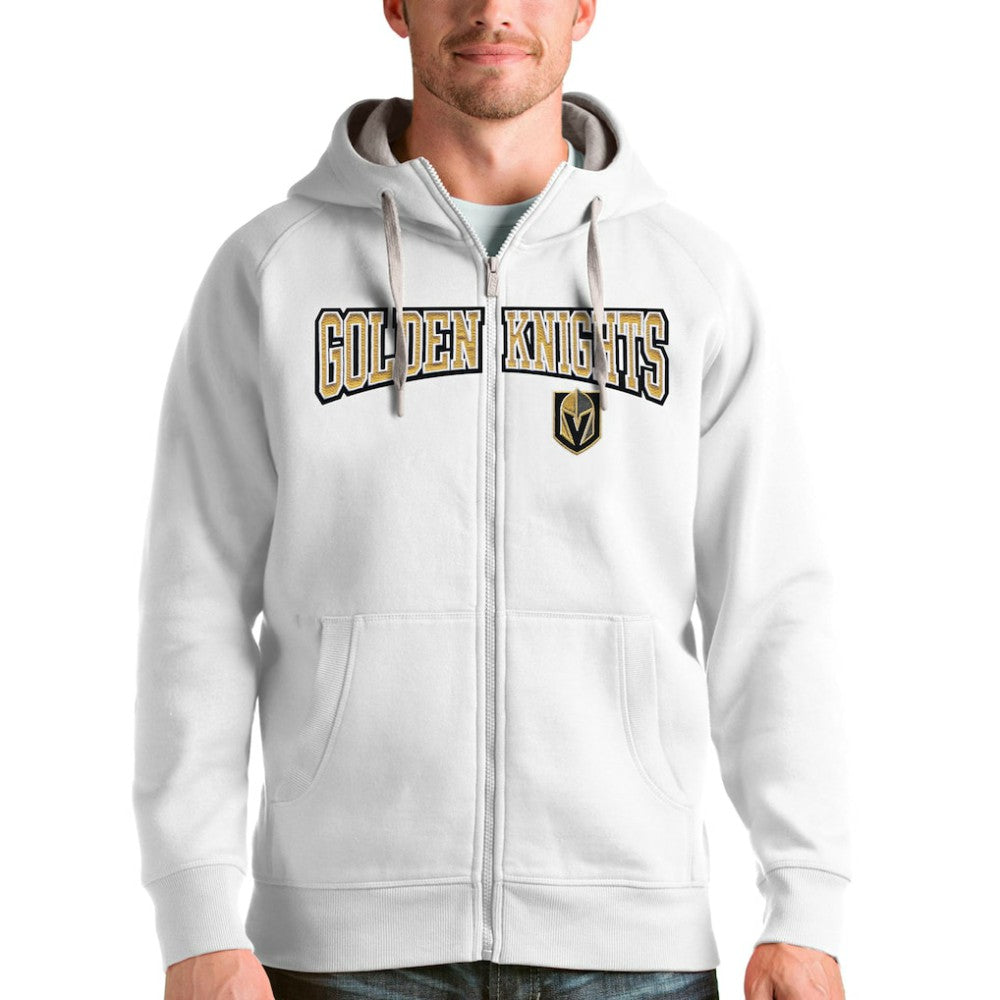 Vegas Golden Knights Antigua Wordmark Victory Full-Zip Hoodie For Sale