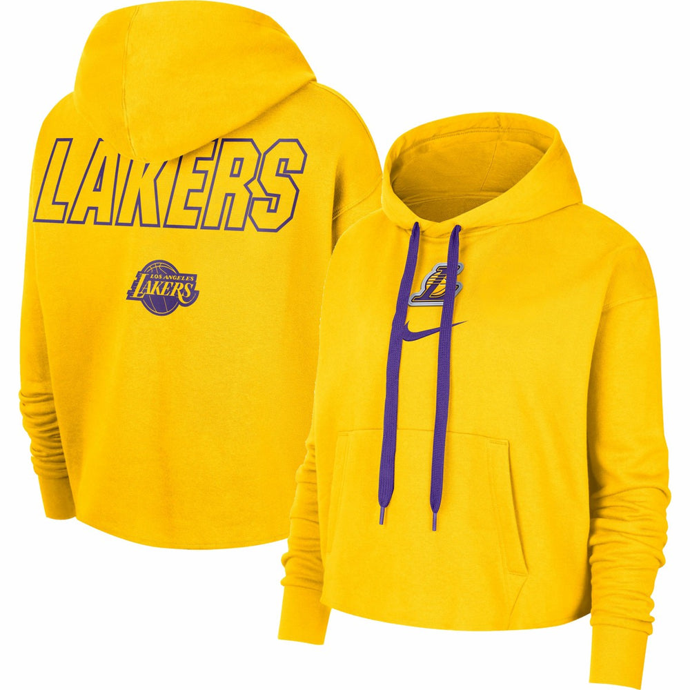 Los Angeles Lakers Women's Courtside Cropped Pullover Hoodie On Sale