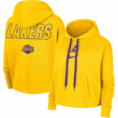 Los Angeles Lakers Women's Courtside Cropped Pullover Hoodie On Sale