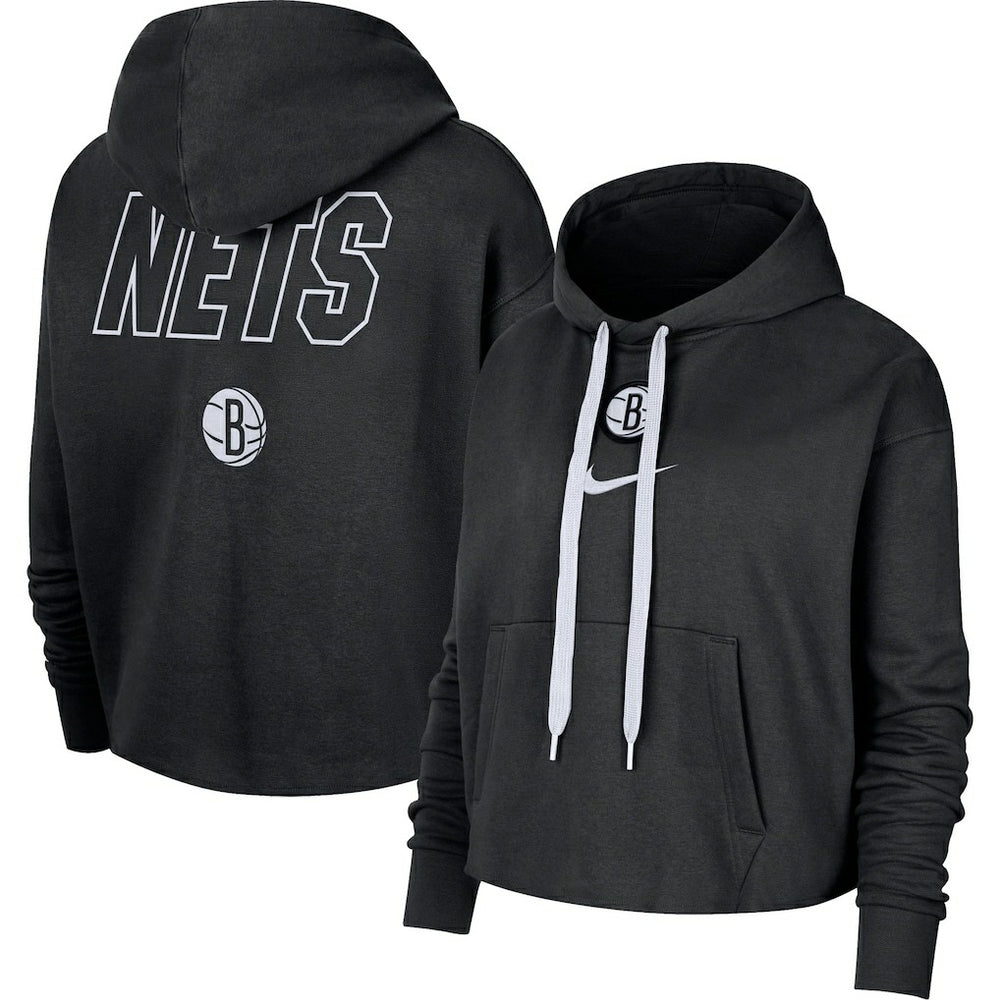 Brooklyn Nets Women's Courtside Cropped Pullover Hoodie Online