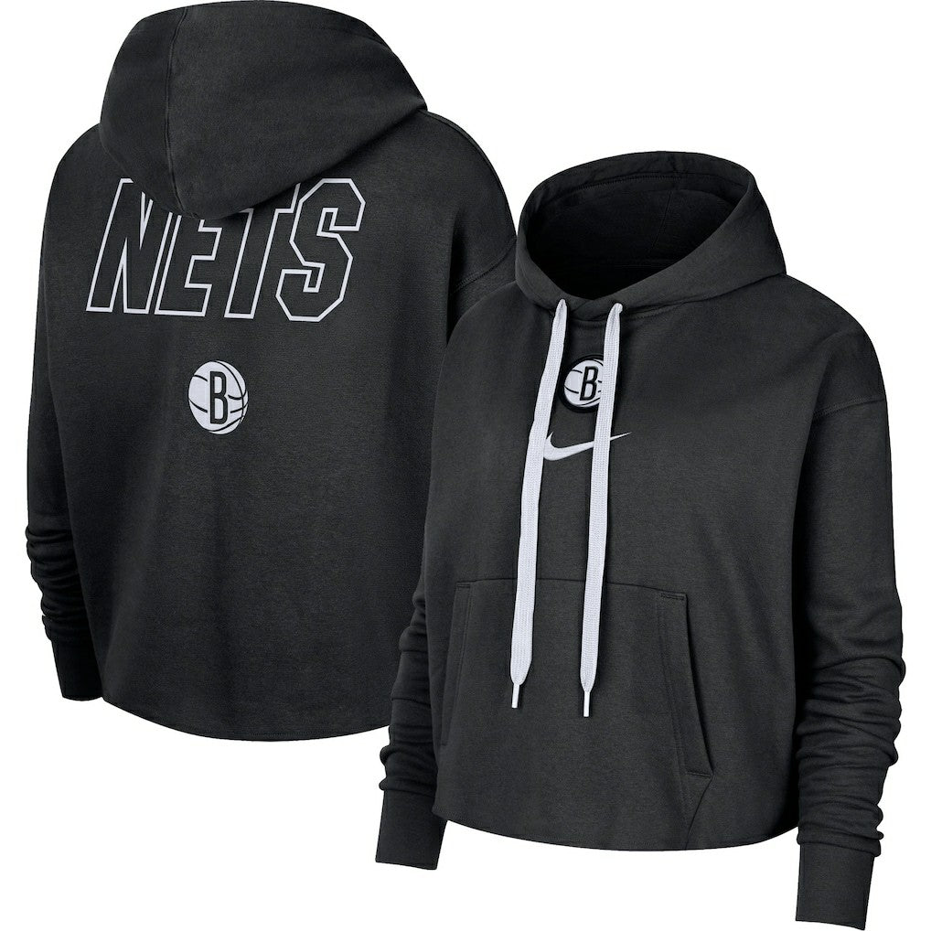 Brooklyn Nets Women's Courtside Cropped Pullover Hoodie Online