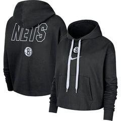 Brooklyn Nets Women's Courtside Cropped Pullover Hoodie Online