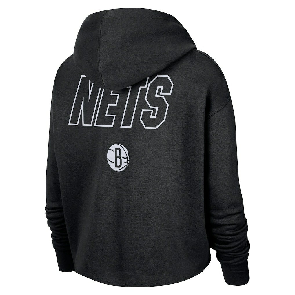 Brooklyn Nets Women's Courtside Cropped Pullover Hoodie Online