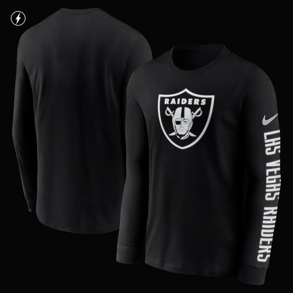 Las Vegas Raiders Nike RFLCTV Name and Logo T-Shirt