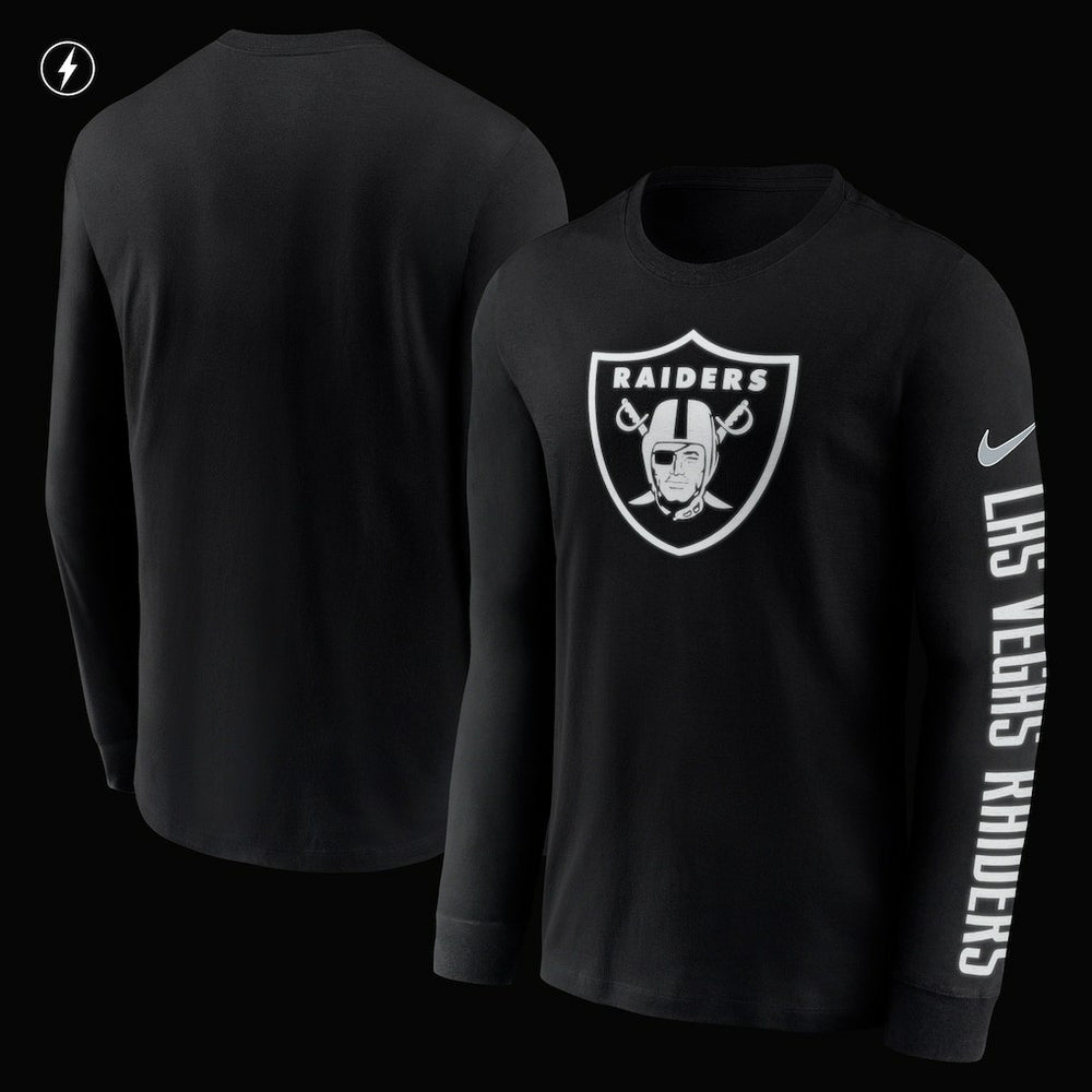 Las Vegas Raiders Nike RFLCTV Name and Logo T-Shirt