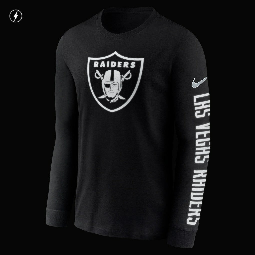Las Vegas Raiders Nike RFLCTV Name and Logo T-Shirt